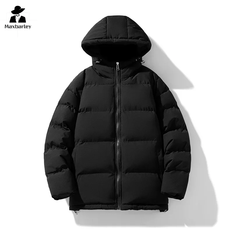 Winter Colorful Jacket Men's Fashionable All-match Thickened Hooded Down Cotton Padded Coat Street Casual Oversized Warm Parka