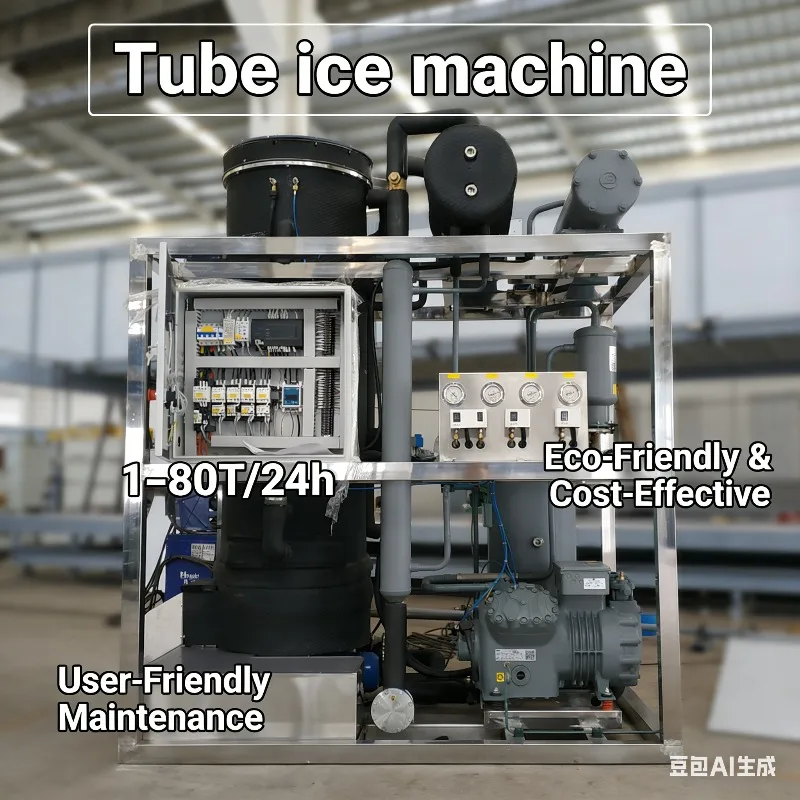 Industrial Automatic Tube Ice Machine 1 2 3 5 10 Ton SUS304 Stainless Steel Water Air Cooling System with Bitzer Compressor