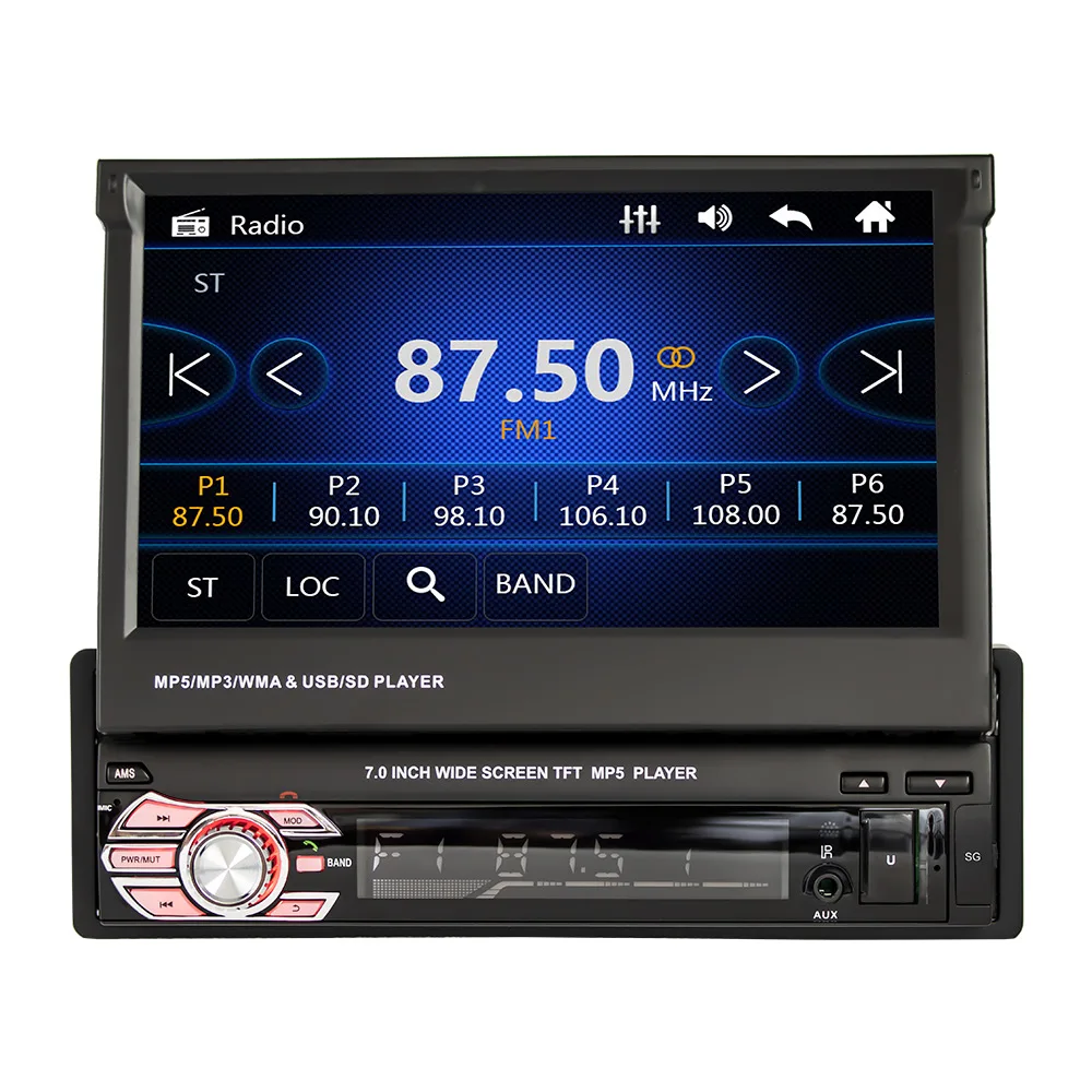 

7" HD automatic retractable large-screen navigator card USB MP5 Player Bluetooth reversing integrated host GPS portátil radio