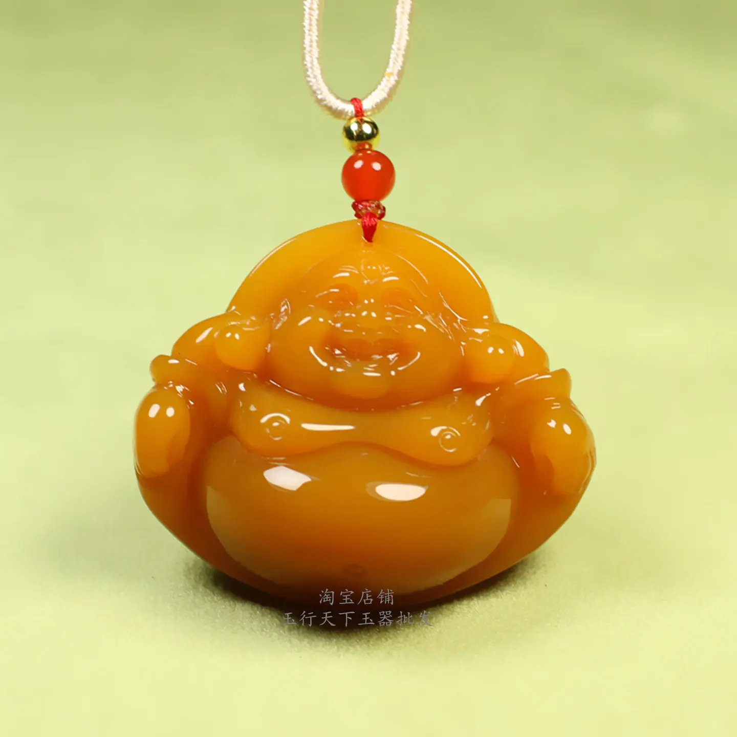 Genuine Yunnan Huanglong Myanmar Material Maitreya Buddha Pendant Women's Big Belly Smiling Buddha Pendant J