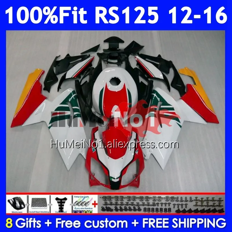 Injection Kit For Aprilia RS-125 RSV125 R RS125 12 13 14 15 16 Red white 313No.11 RS 125 2012 2013 2014 2015 2016 OEM Fairing