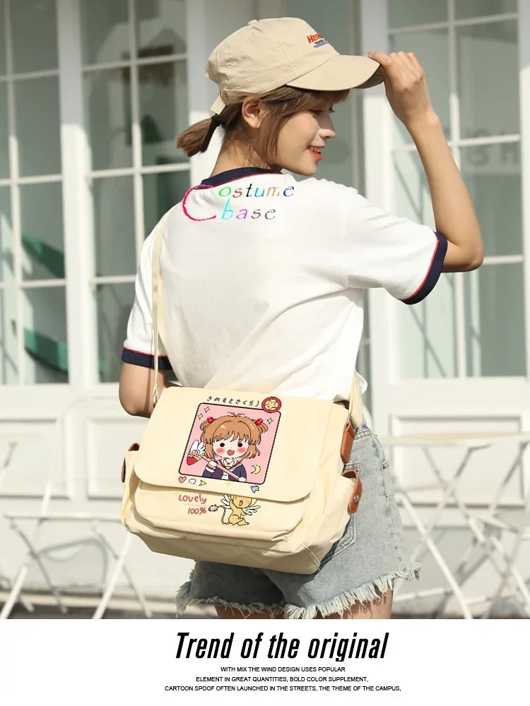 Anime Cardcaptor Sakura borsa a tracolla Satchel borse per libri borse da viaggio borsa per cartoni animati zaino per borse a tracolla per studenti