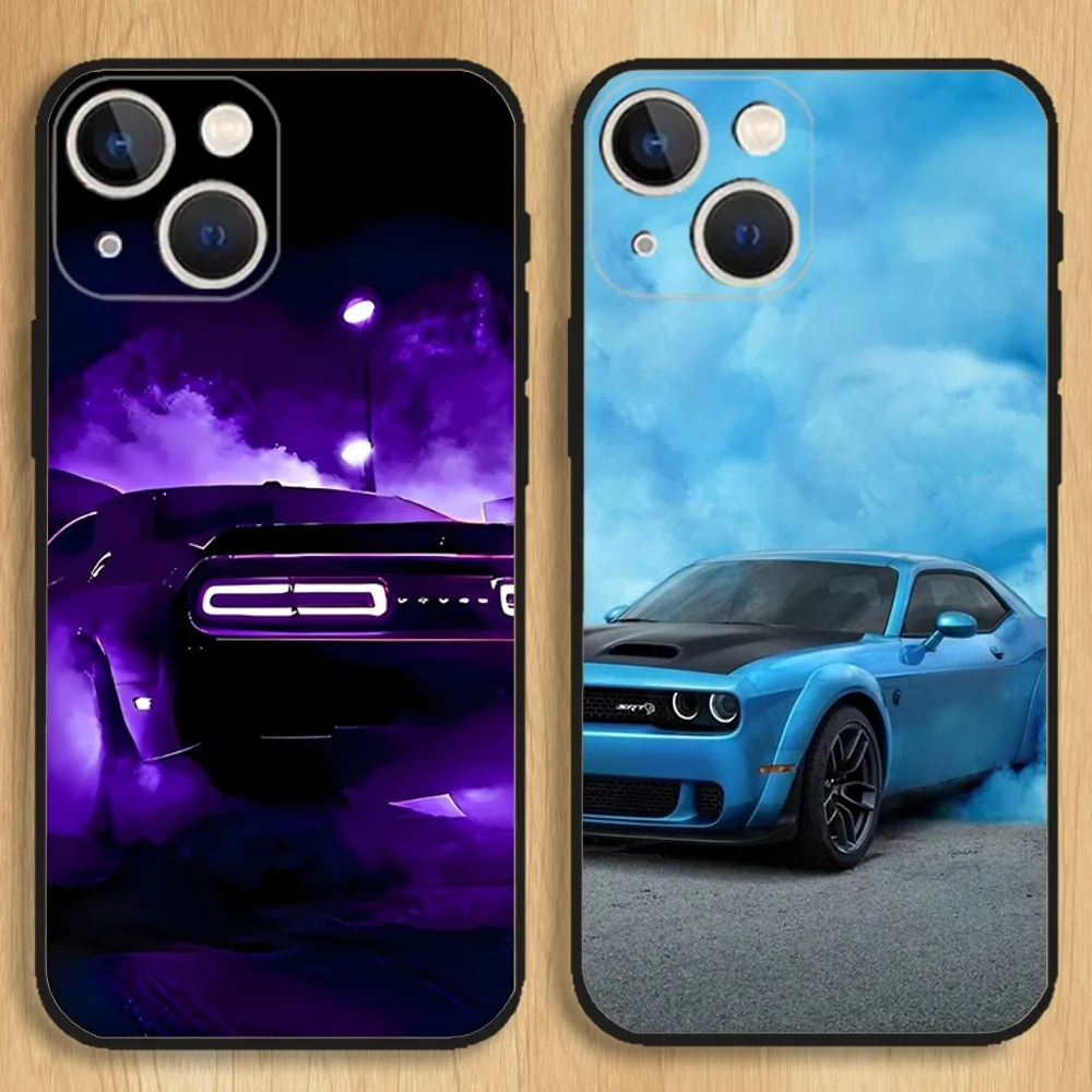

Dodge Challenger S-SRT Burnout Phone Case For iPhone15,14,13,12,11,Pro,Max,Plus,Mini,X,XS,XR,8,7,6,S,Plus,SE Soft Black Case