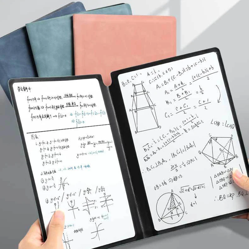Reusable Dry Erase Whiteboard Notebook Portable PU Cover Erasable Memo Notepad Student Draft Writing Board Office Message Board