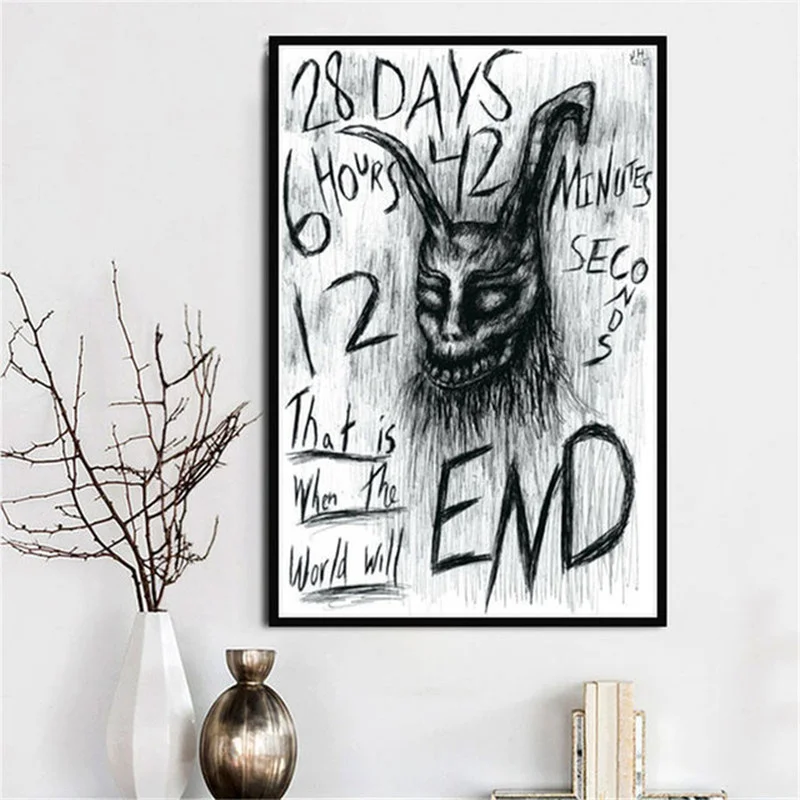 Retro Characer Donnie Darko Horror Blacklight Movie Canvas Painting Wall Art Picture Posters and Prints Living Home Room Decor