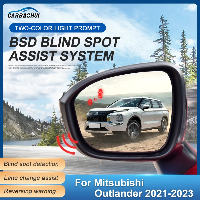 Car BSD BSM BSA Rearview Mirror Blind Spot Detection Change Lane Aided Radar Parking Sensor For Mitsubishi Outlander 2021-2023