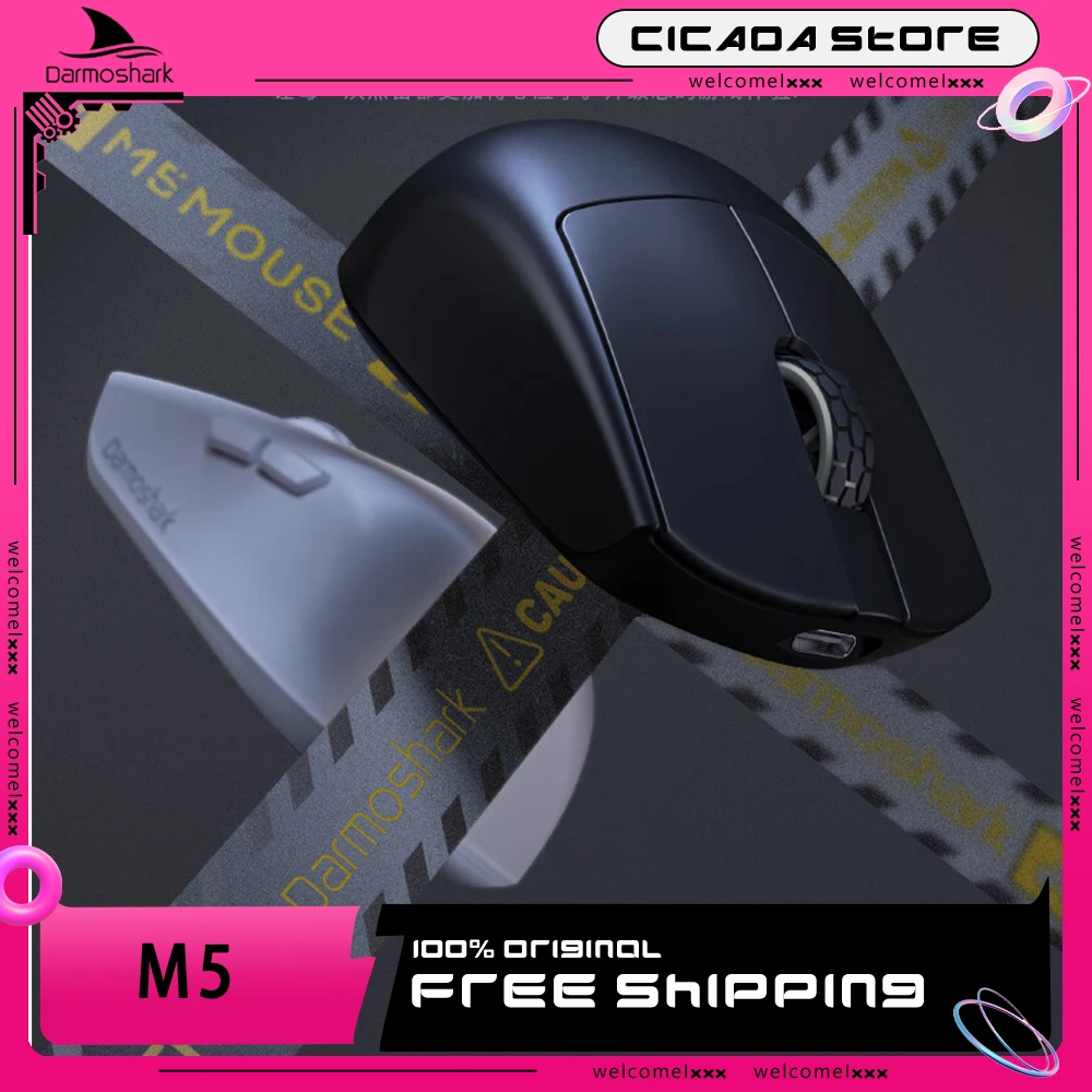 

Darmoshark M5 Wireless Bluetooth Mouse Gaming Mouse 3 Mode 38g Lightweight Mouse Nordic52840 Support 8k Paw3395 Gamer Mouse Gift