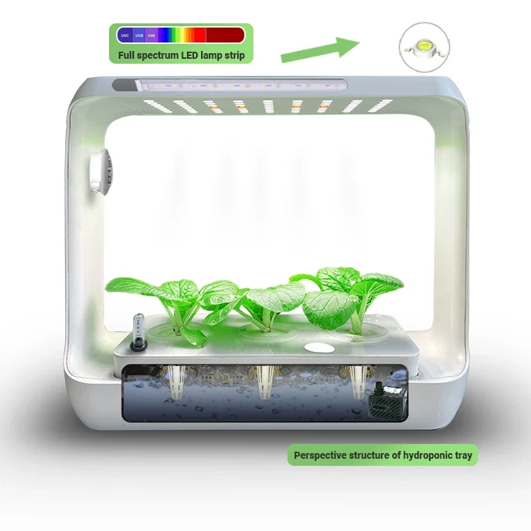 Cápsula de agua, macetas de jardinería, sistema de cultivo, riego de jardín inteligente hidropónico interior con bomba