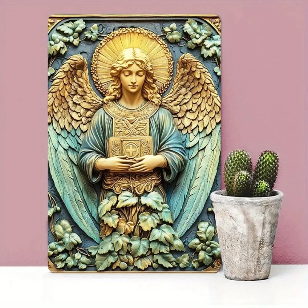 ArcángelRaphaelCo 1 pieza Arcángel Raphael Letrero de metal - 7.9x11.8"/11.8x17.7" Arte de pared de aluminio, decoración de hogar/bar de fácil montaje