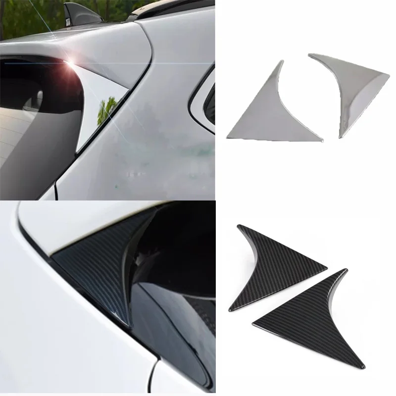 For Hyundai Tucson 2015 2016 2017 2018 2019 2020 ABS CarbonFiber Car Rear Window Spoiler Conner Side Wing Cover Trim Accessories