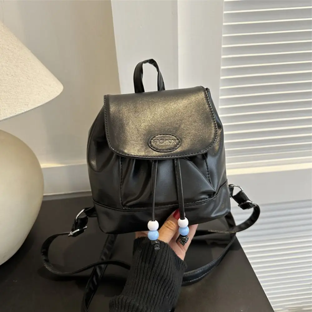 Fashion PU Leather Handheld Backpack Zipper Soft Girls School Bags Cute Shoulder Bag Student