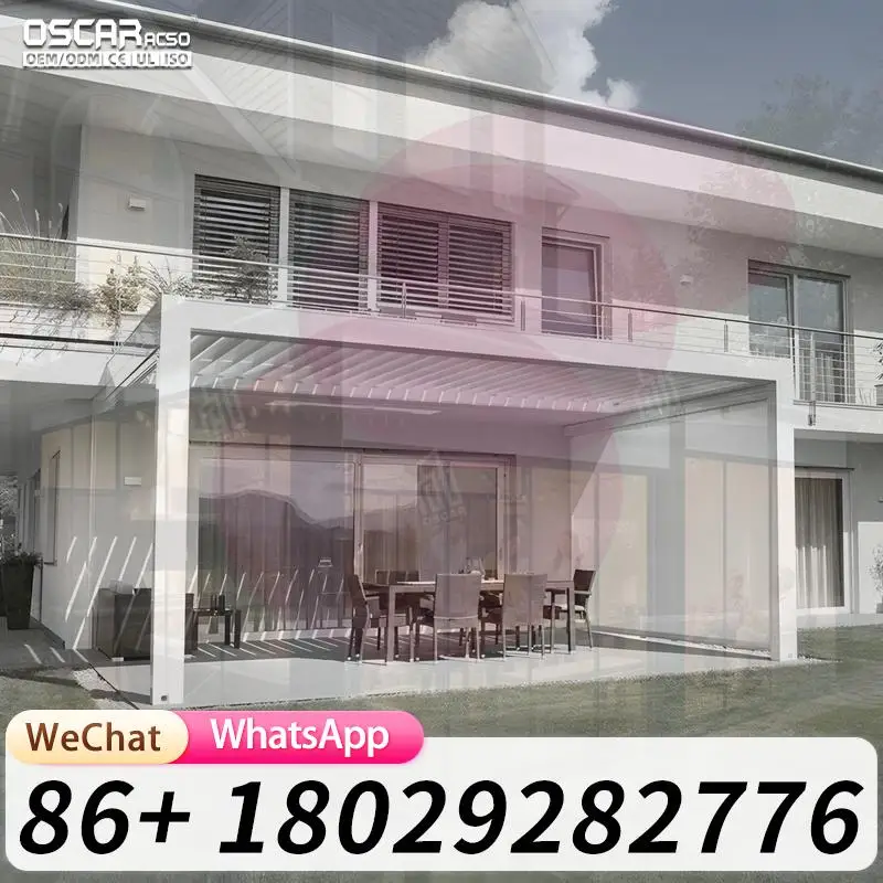Aluminum Outdoor Patio Enclosure Backyard Prefabricated Winter Garden Greenhouse Prefab Sun Glass House Pergola Residential Vill