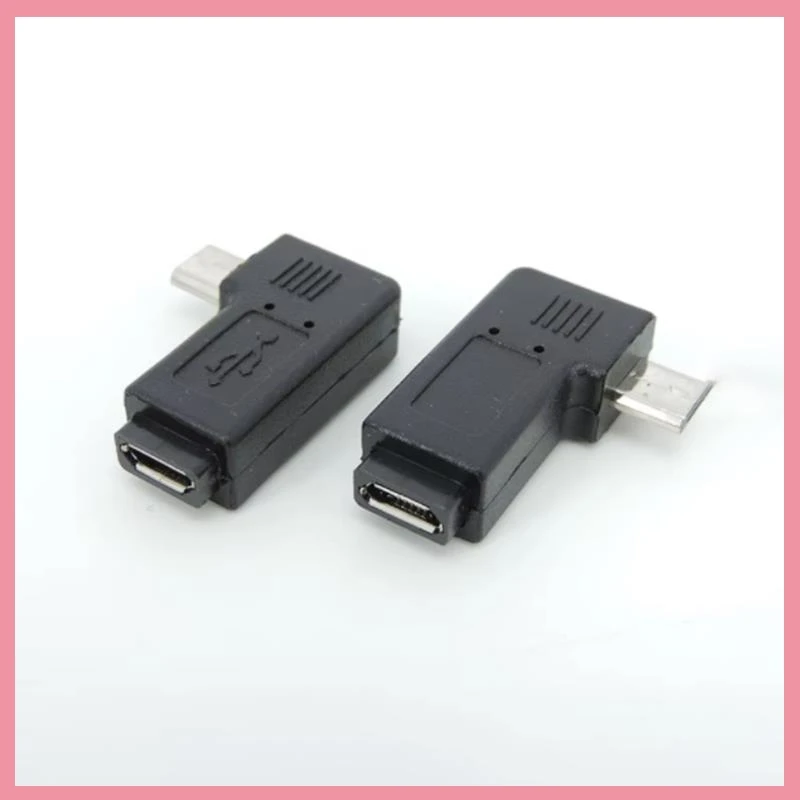 90 Degree Lateral Bending Data Transmission Charging Micro USB Revolving Female Adapter Extension Head T-port Adapter B6