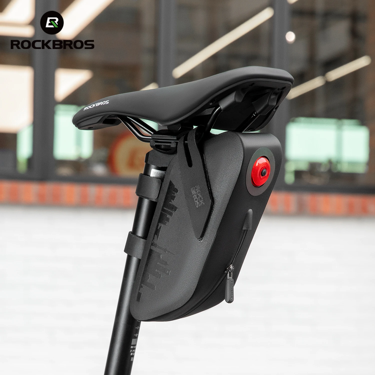 

ROCKBROS Bicycle Bag Bike Saddle Bag with Intelligent Rechargeable Taillight 0.8L Waterproof MTB Road Cycling Seat Tail Bag