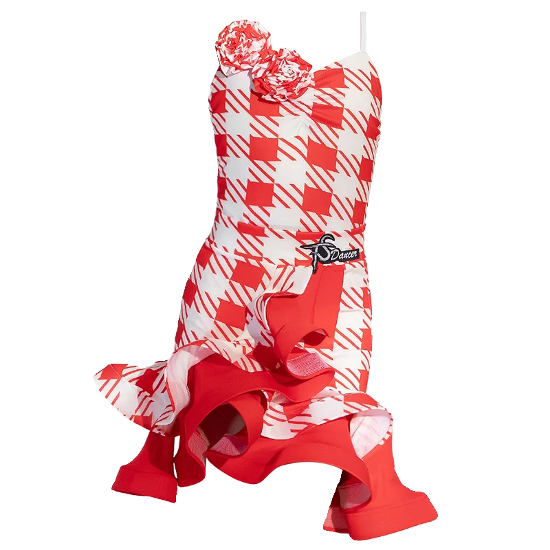 Trajes de baile en fila, trajes de escenario, faldas, trajes de competición de baile latino con estampado de leopardo, trajes de baile latinoamericano con flecos