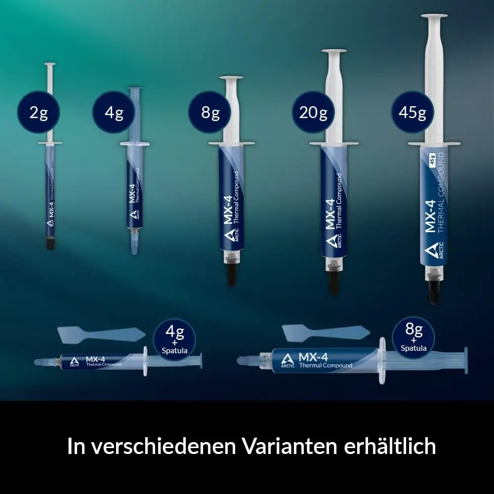 1PC (incl. Spatula, 4 g) - Performance Thermal Paste for all processors (CPU, GPU -PC), very high thermal conductivity, long dur