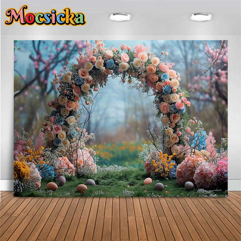 Mocsicka фон для фотосъемки с изображением цветов и двери для детского дня рождения