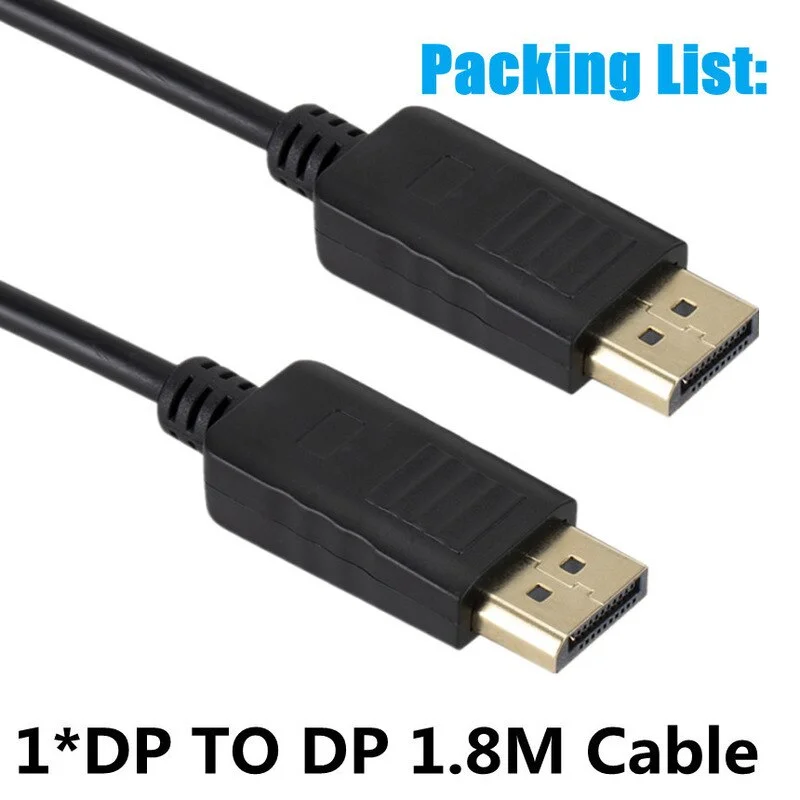 1.8M DP TO DP DisplayPort 1.2 Cable 1.8M 1080P HDR Display Port Cable for Video PC Laptop TV Display Port 1.2 DP To DP Cable