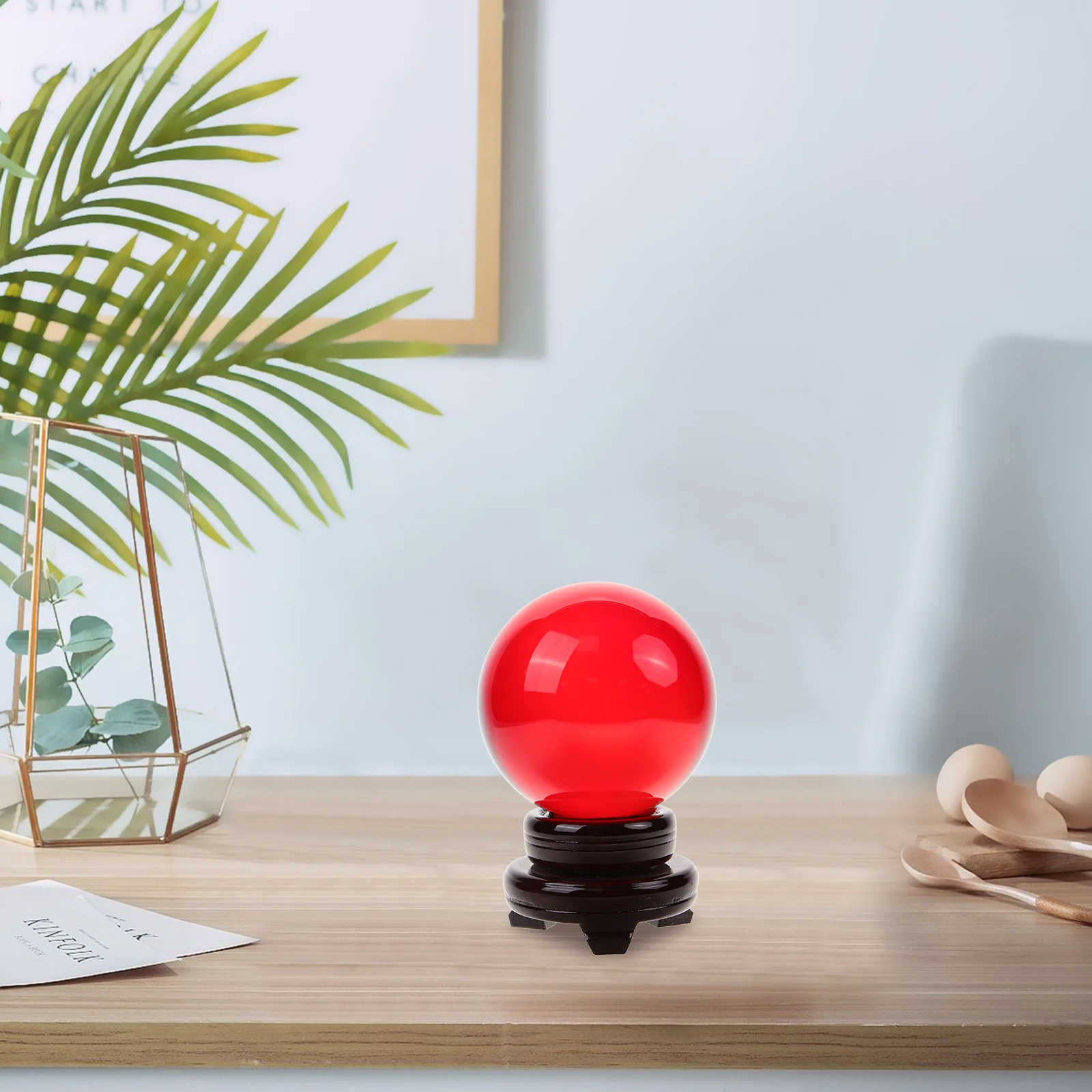 

1Set Glass Ball Adornment for Home Tabletop Decor Beautiful Artistic Design Gift Choice Glass Ball Home Adornment