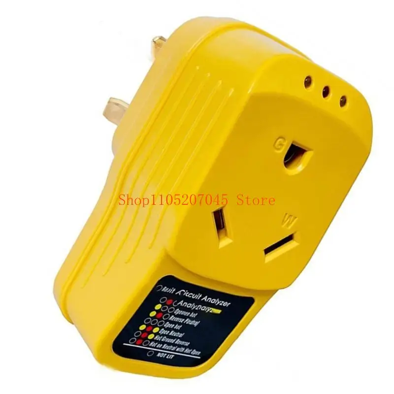 37cd Surge Protector Adapter Circuit Analyzer with LED Indicator Light for Camper Trailers RV 30-Amp Male to 30-Amp Female