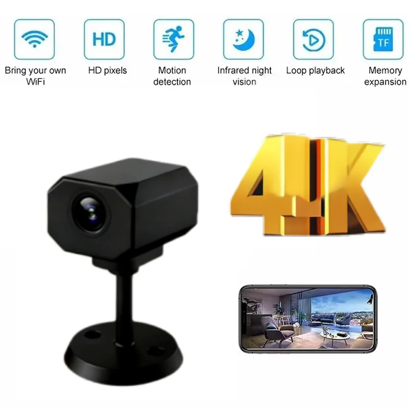 4K HD Mini Camera WiFi IP AP Remote Monitoring Lightweight Portable Camcorder Smart Home Surveillance Security Camera 2026 New