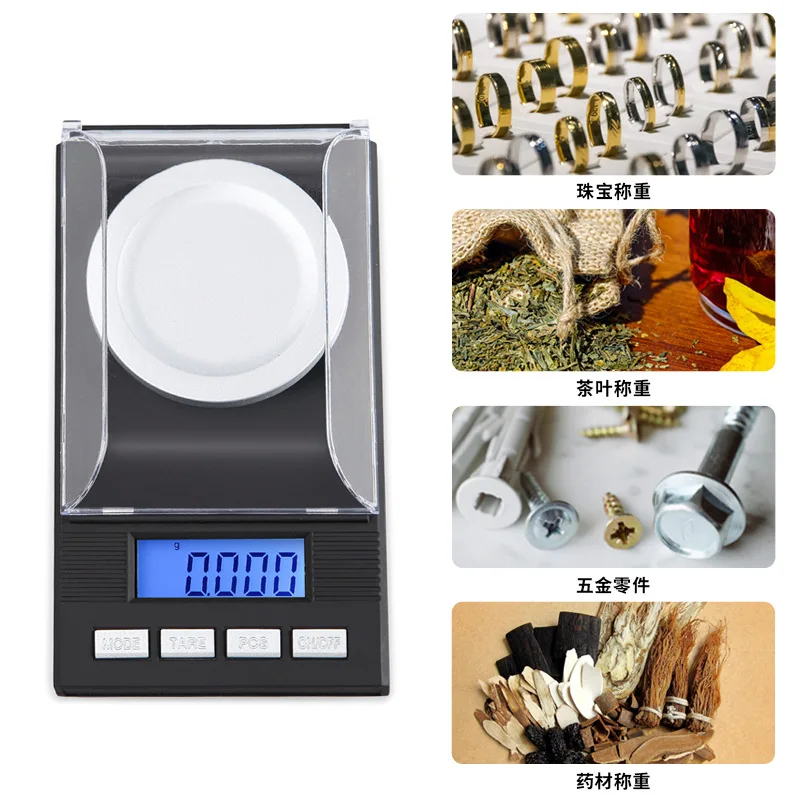 high-precision gram scale wholesale portable jewelry 0.001g mini small electronic precision carat electronic