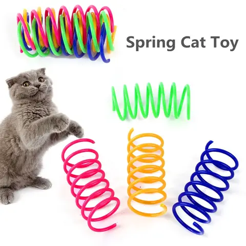 4/8/20pcs 새끼 고양이 고양이 장난감 내구성 고양이 봄 장난감 다채로운 스프링 애완 동물 장난감 코일 나선형 스프링 애완 동물 대화 형 장난감
