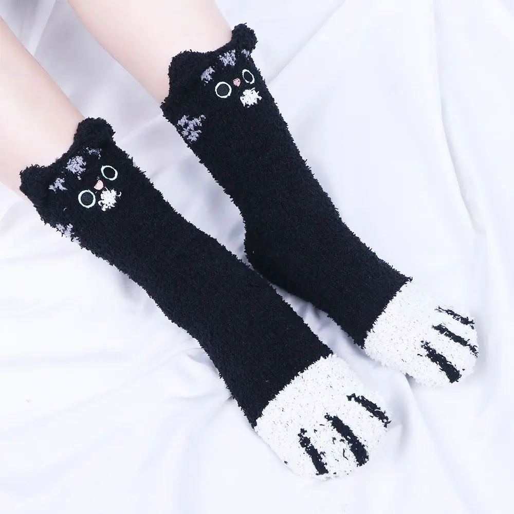 

Fashion Thick Soft Warm Floor Socks Cat Paw Coral velvet socks Sleeping Socks