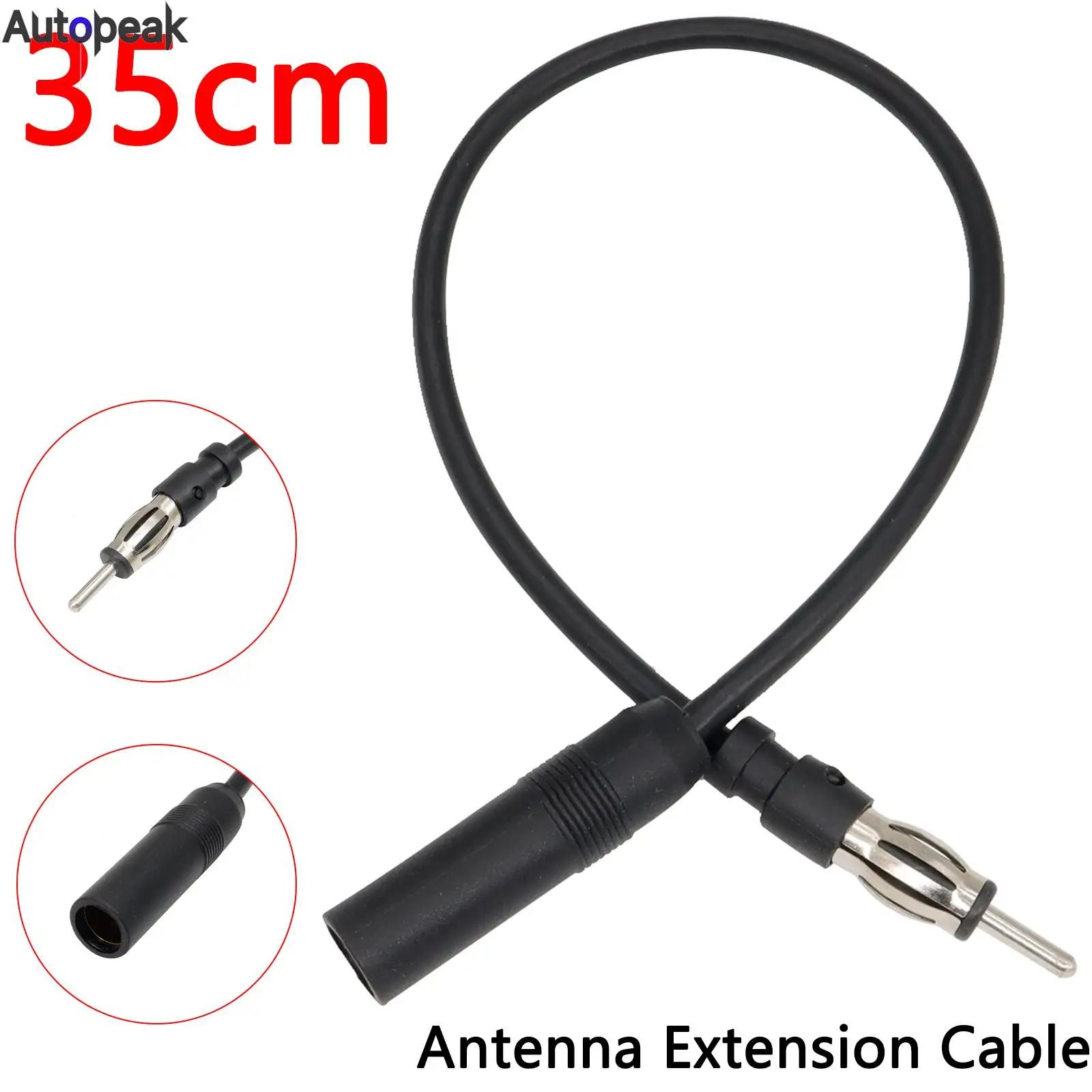 

13inch 35cm Auto Car Antenna Adapter Vehicle AM / FM Radio Aerial Extension Cable Radio Antenna Extension Cord Car Accessories