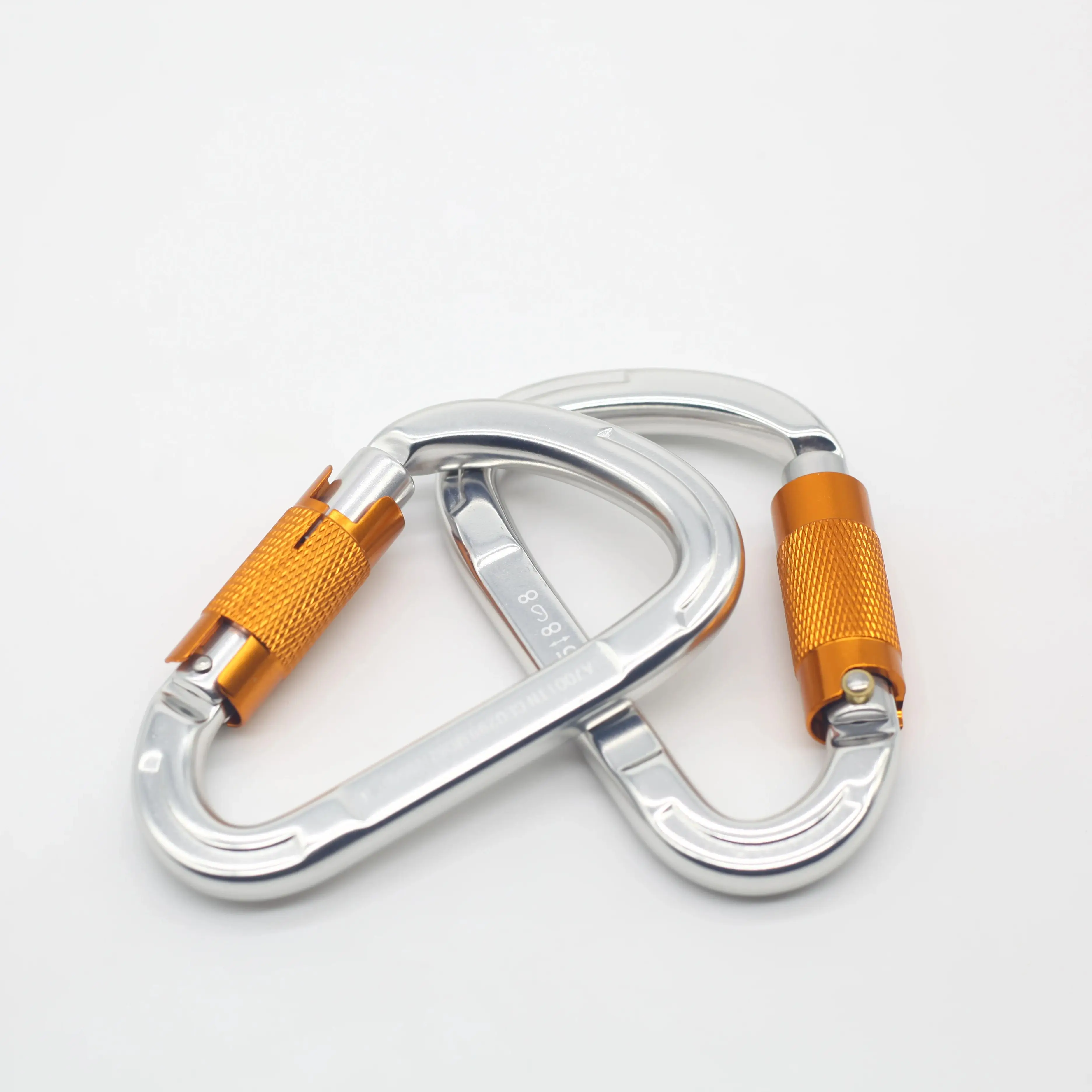 Auto-locking D-shaped aluminum carabiner for aerial yoga hammock、swing、 bungee dance 、climbing 、CE certified Load capacity: 25KN