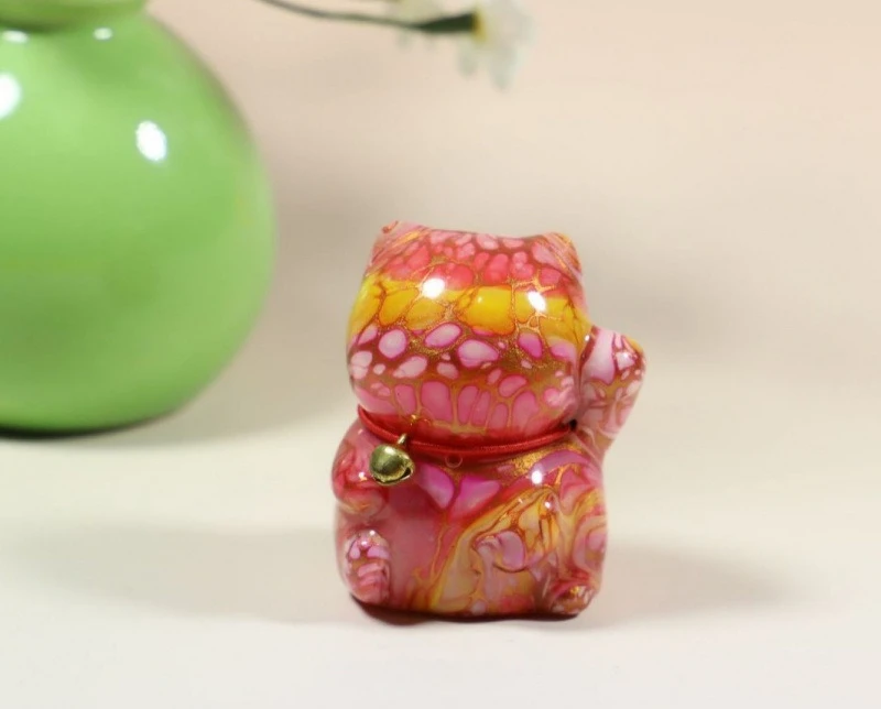 Drifting Paint Cat - Handmade Wooden Craft Fun nook Ornaments Interior accessories Cute Home Decoration Statuette Birthday gift