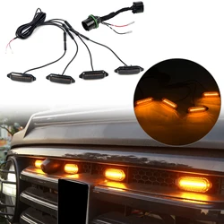For GWM WEY Tank 300 Tank300 2021 2022 2023 2024 Car Accessories Lampjes Voor Midden Midden Grille Grid Led Licht ABS