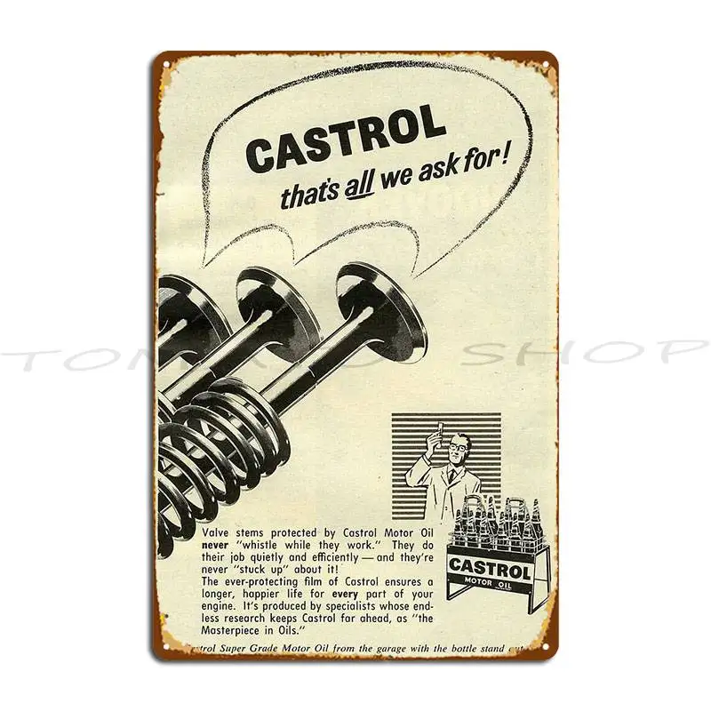 1950S Castrol Oil. Retro Times!  Metal Signs Create Wall Plaque Personalized Cinema Designing  Tin Sign Poster