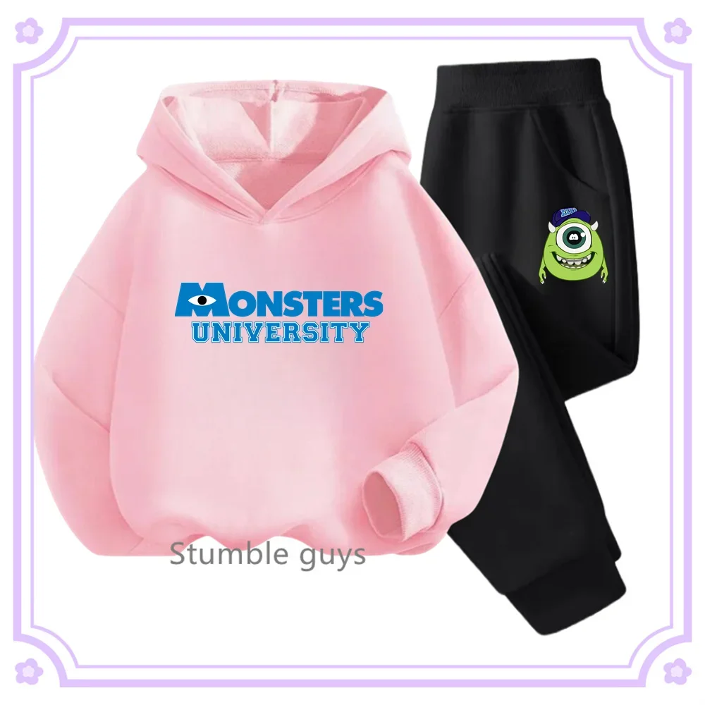 

Fashion Hoodie + Pants New Disney Casual Sports Boy Monster's Electric Company Print Fall Kids Girls Trackwear Collection