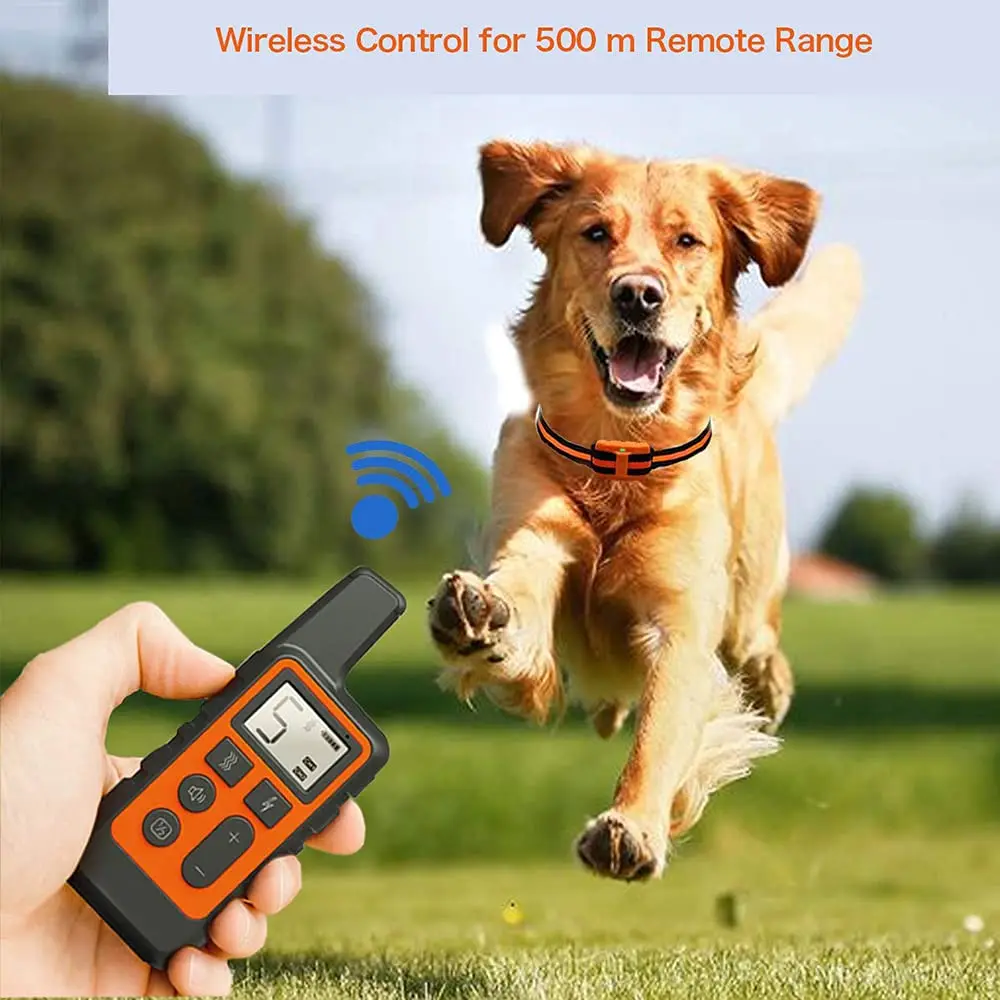 

Dog Training Collar Remote Shock Collars with Sound Vibration Shock 500M Range Waterproof Anti Barking Device for Dog Trainings