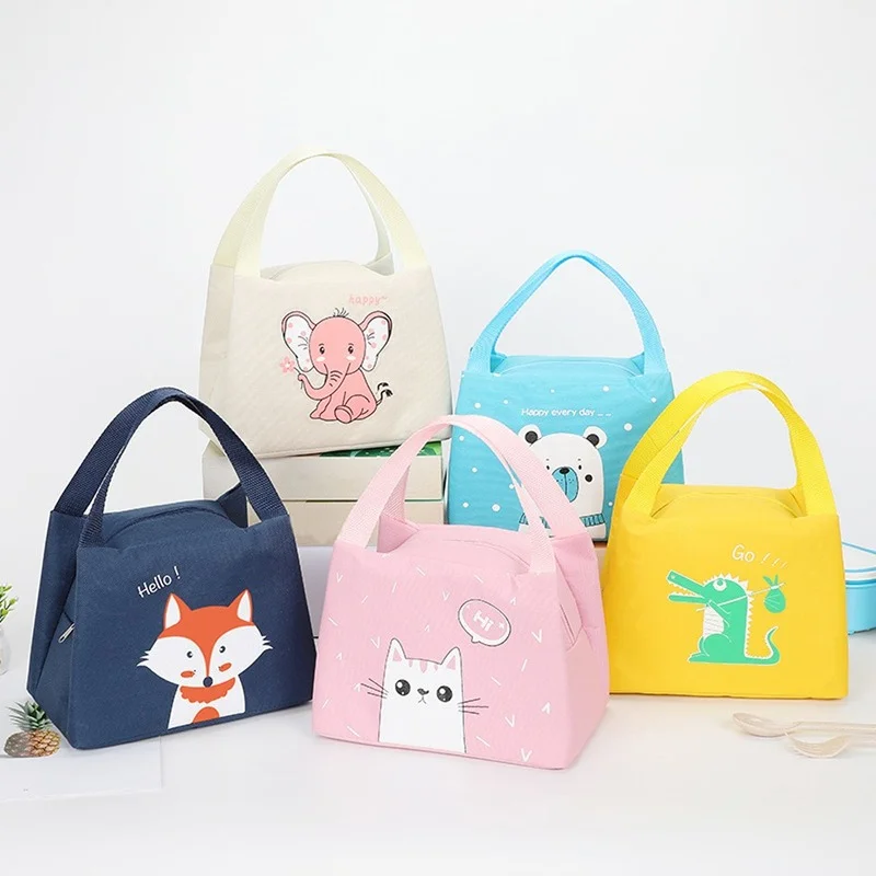 New Cartoon Lunch Box Bag Waterproof Picnic Bag Food Cooler Bags Portable Handbag Thermal Insulated Lunch Bag Women Kids Tote