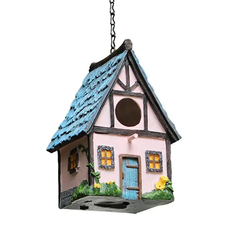 Resin Train Bird House Universal Sun-Proof Outdoor Bird Hous Hangable Waterproof Stunning CartFor Outdoor Garden Yard Bird House