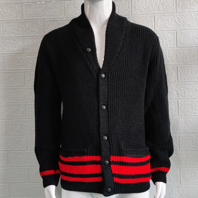 

Men's Sweater Cardigan Autumn And Winter New Solid Color Semi-Turtleneck Casual Large Size Sweater