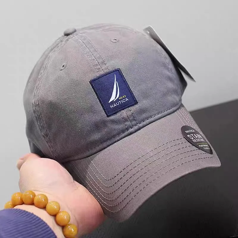 Nautica baseball cap, washed cotton, casual versatile sun hat, sun hat, duckbill hat, universal trendy, snow motorcycle hat