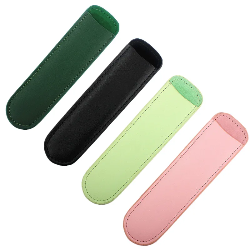 Soft Pencil Case For One Pen Holder Protector PU Leather Pencilcase Writing Materials Storage Bag Office School Supplies Gift