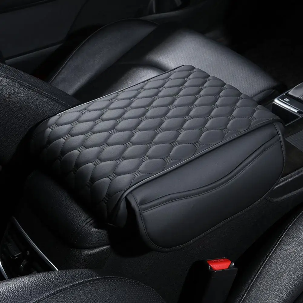 Faux Leather Auto Armrest Box Mat Relieve Driving Fatigue Protect Center Console Protector Car Armrest Box Cover Armrest Box Pad