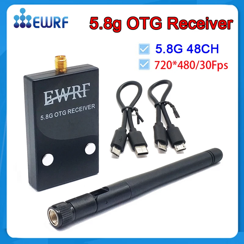 EWRF 5.8G 48CH Mini FPV FUAV Receiver UVC Video Downlink OTG For Android Mobile Phone Smartphone FPV Quadcopter Drone