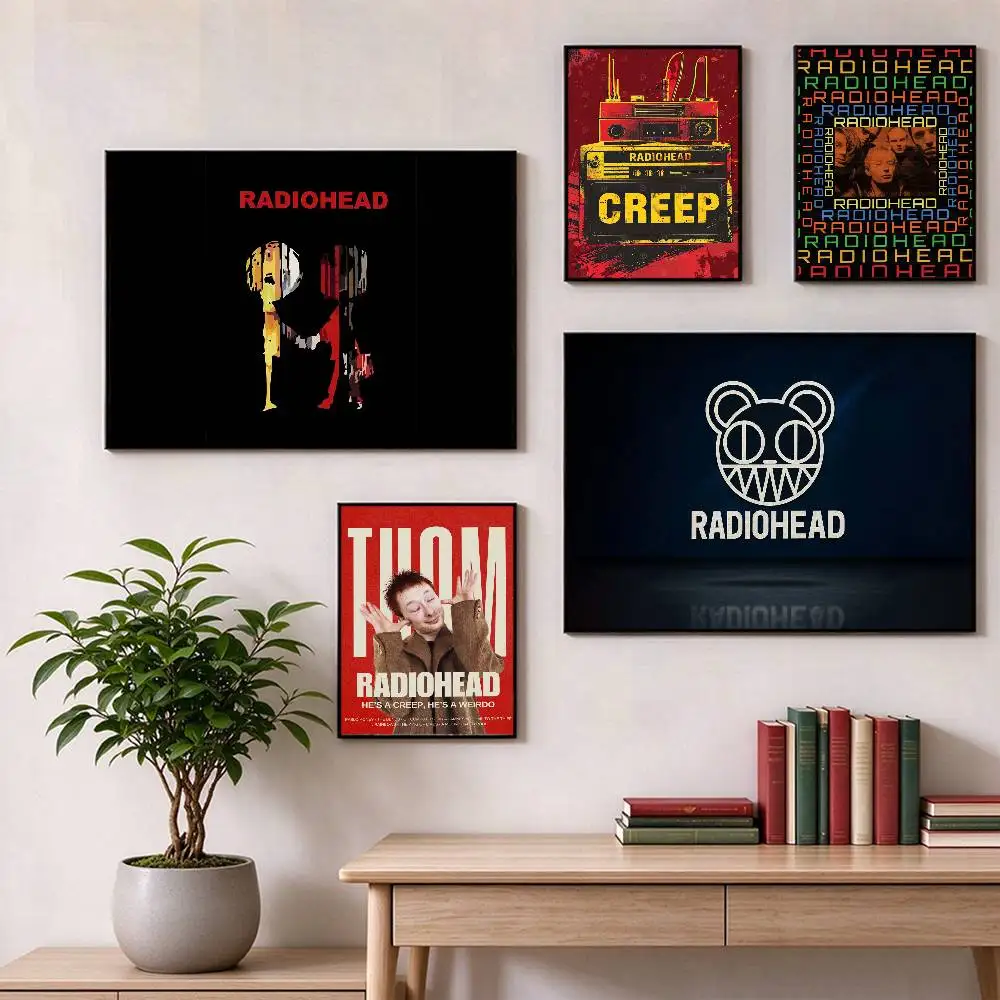 Radiohead Alternative Rock Band  Poster High Quality Dorm Living Room Aesthetic Wall Decoration Painting Stickers Gift