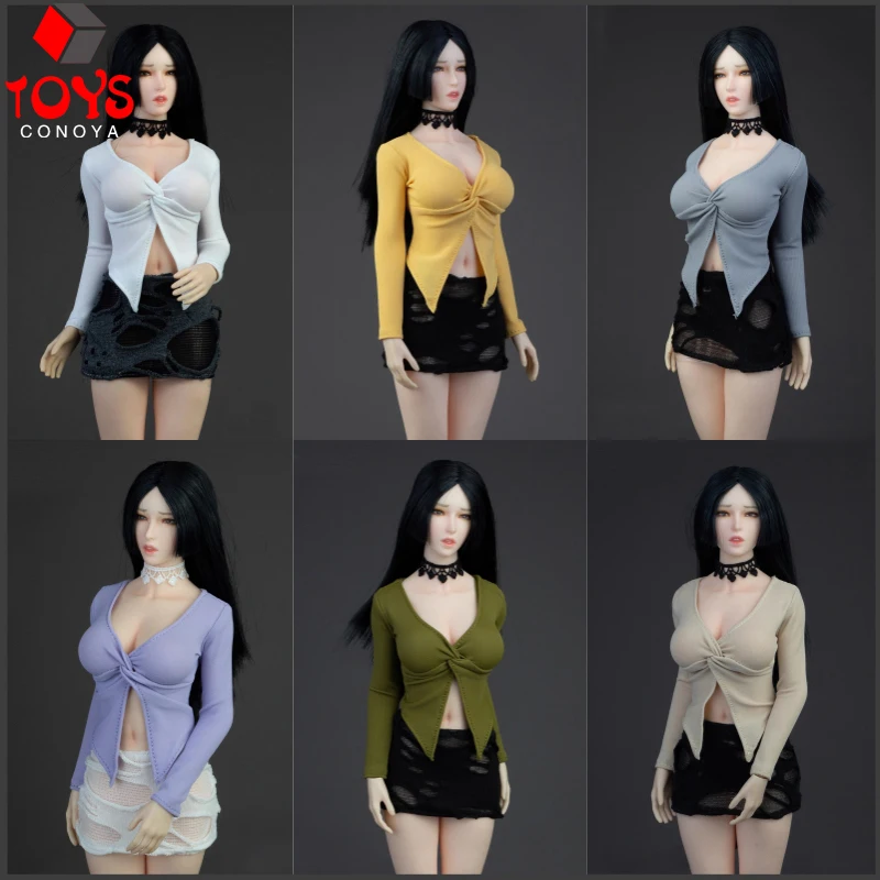 ICE TOYS IC1019 1/6 échelle torsadée col ouvert chemise jupe déchirée vêtements modèle adapté 12 ''femme soldat figurine corps poupées