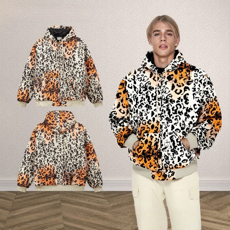 

W2EJOURNEY Top Quality EU US Size Street Embroidery Winter Outdoor Loose Cotton-Padded Warm Unisex Hooded Jacket Coat