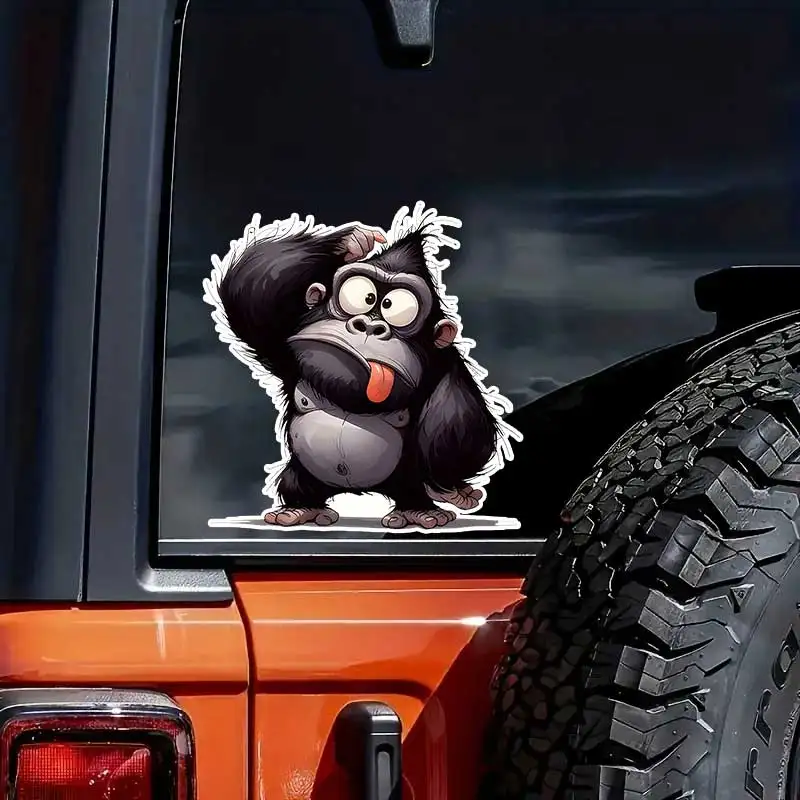 Funny Gorilla Car Sticker Vinyl Decal Waterproof Rear Window Motorcycle Camper Bumper Truck Laptop Decoration SH1069