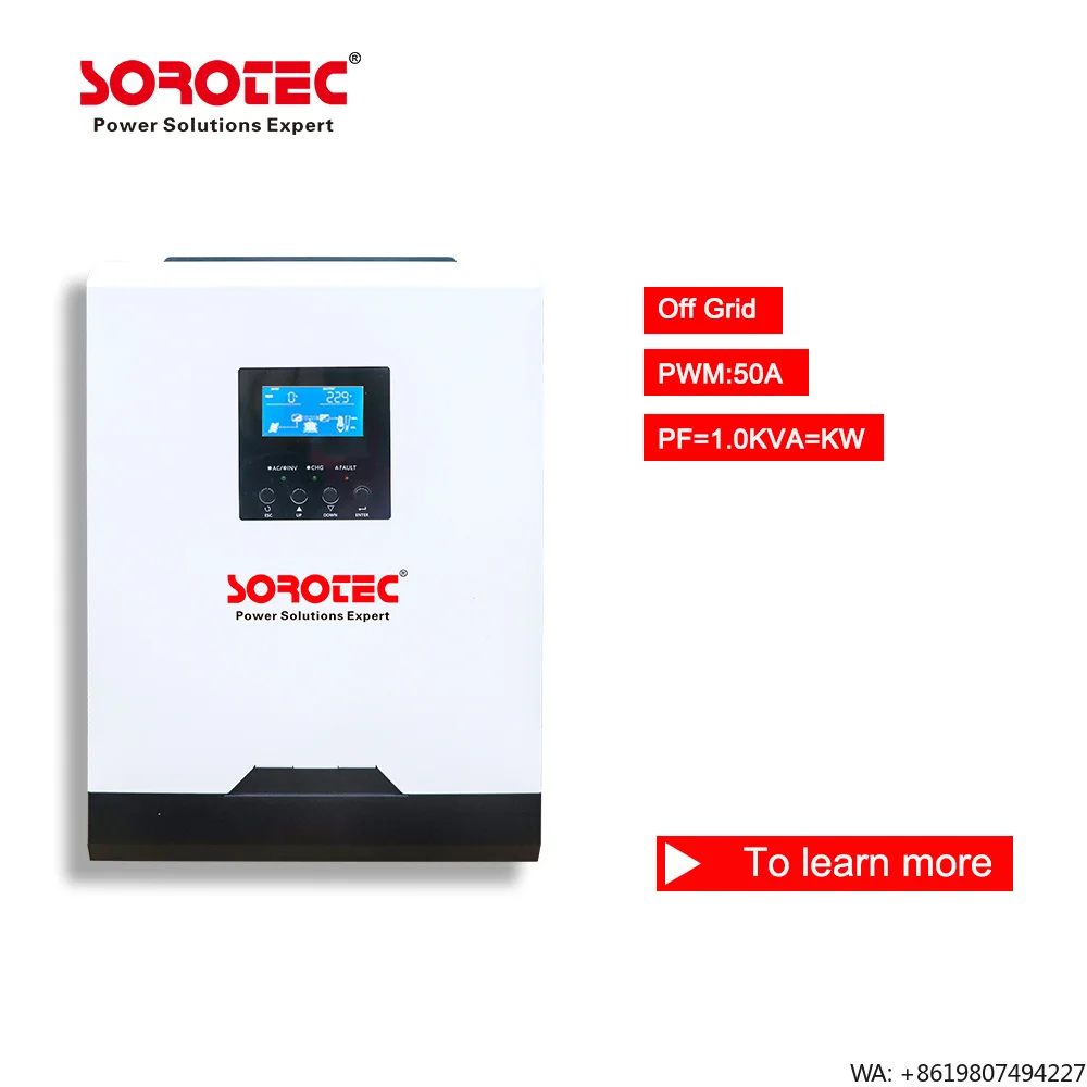 Solar Power  Hybrid Solar Inverter 1.2kw 5kw 24v 48v 220v Solar Inverter Built-in 120a Mppt