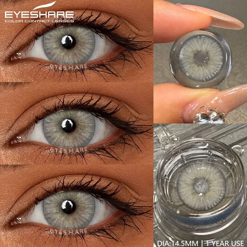 EYESHARE 1 Paar farbige Jahres-Kontaktlinsen: Braun, Blau, Grau, Grün – für wunderschöne Augen