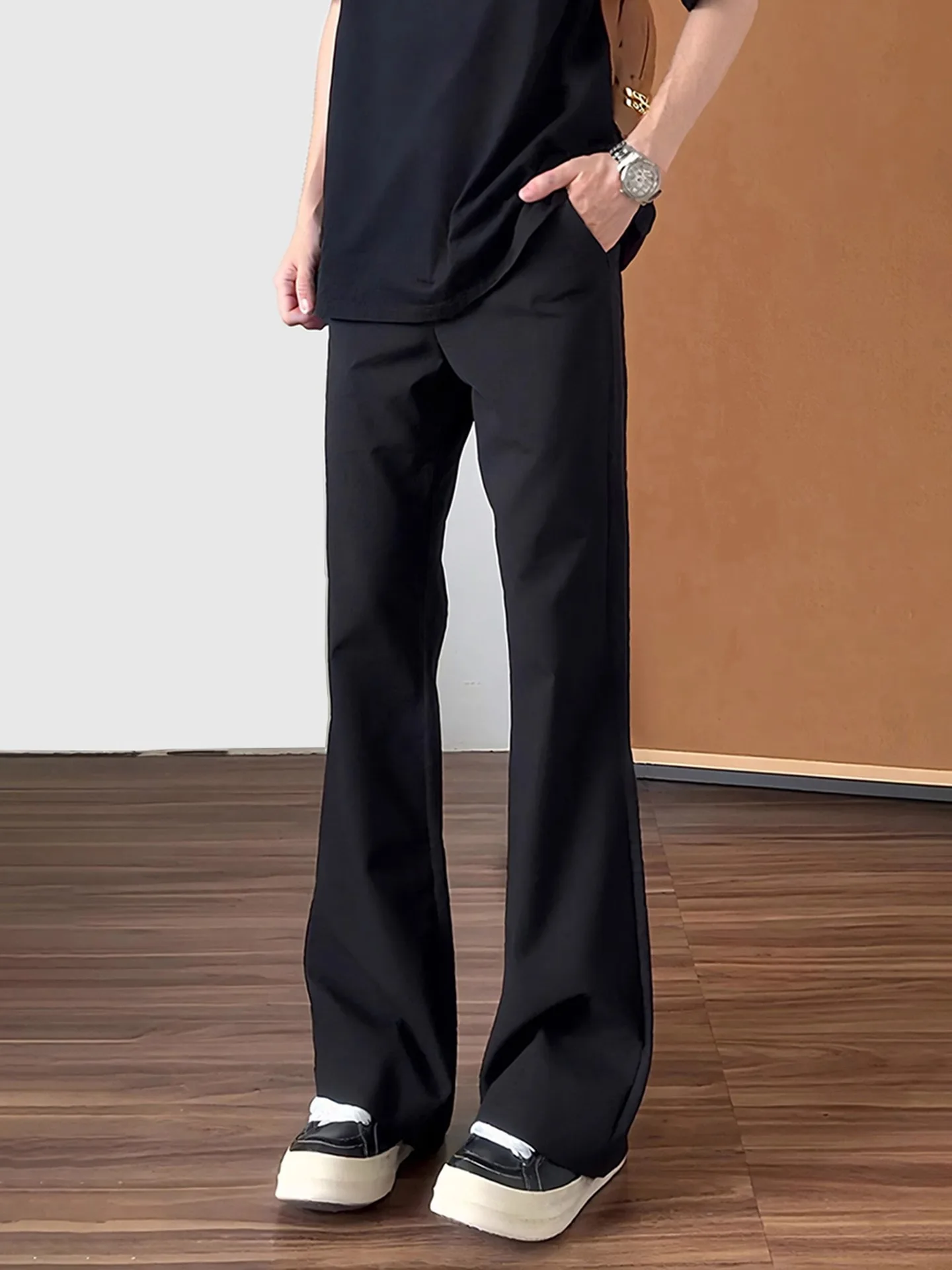 

Cleanfit Bla Bell Bot, мужские летние американские уличные прямые брюки из ледяного шелка, свободные повседневные брюки