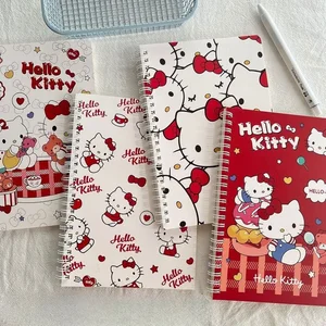 Tiga Liou Coil Notebook Hello Kitty Spiral Buku 4 / Set A5 Buku Sketsa Buku Harian Perlengkapan Sekolah Alat Tulis Menulis Buku Harian 8 buku catatan kartun penjualan terbaik - №